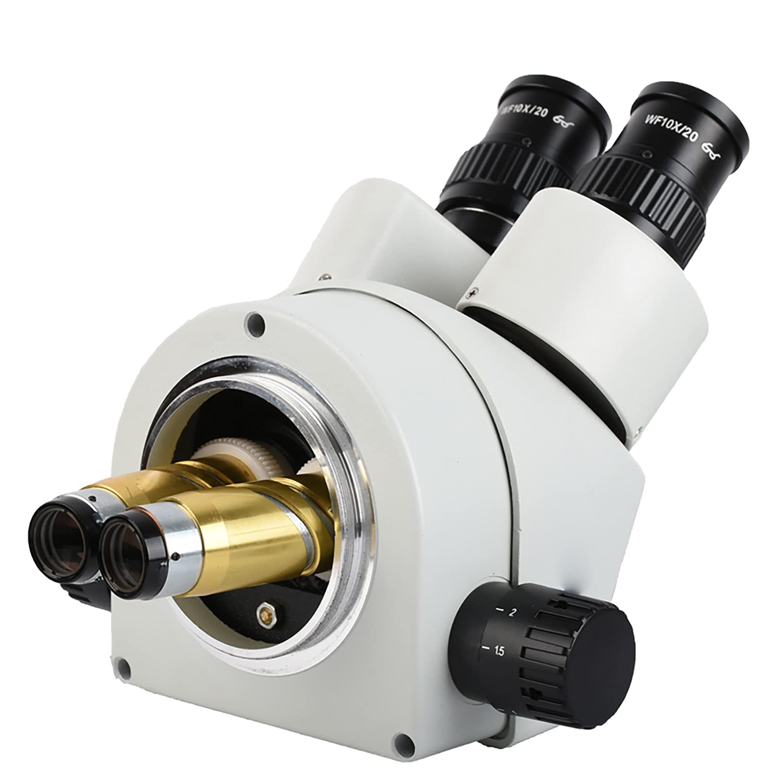 Testa per Microscopio Stereo con Zoom Trinoculare Simul-Focale 7X-45X, Interfaccia Fotocamera Microscopio 1X, 1/3, 1/2, 0,5X, per Riparazione di Orologi,1/3