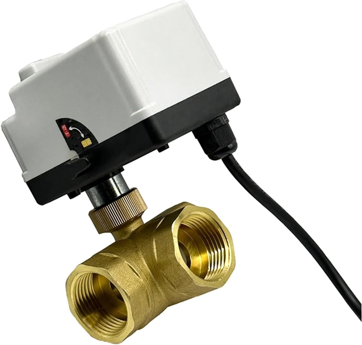 1/2 3/4 1 2 Inch 3 Way Motorized Ball Valve Electric Ball Valve Brass Ball Valve Two Line Control With Manual Switch 1Pcs(DN20,L TYPE_12VDC_CR02)