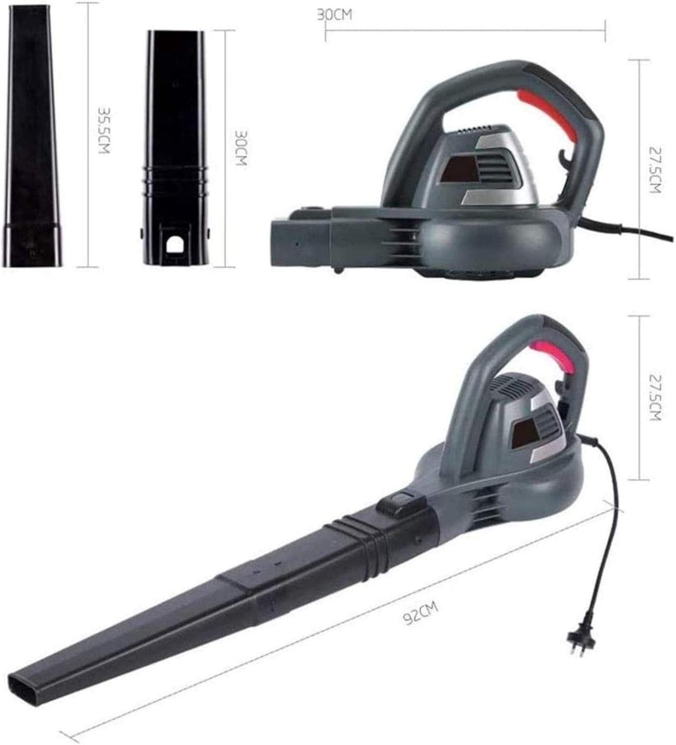 Electric Leaf Blower Power Leave Blower Cordless for Garage Garden Yard Clean Leave Snow Dust Handheld Lightweight 30m Cord (15m Cord)