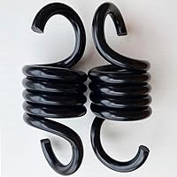 Vista 4 de Muelles de columpio para porche, piezas de columpio de patio, color negro, resistentes 2 unidades para colgar columpios de patio, hamaca, bolsa