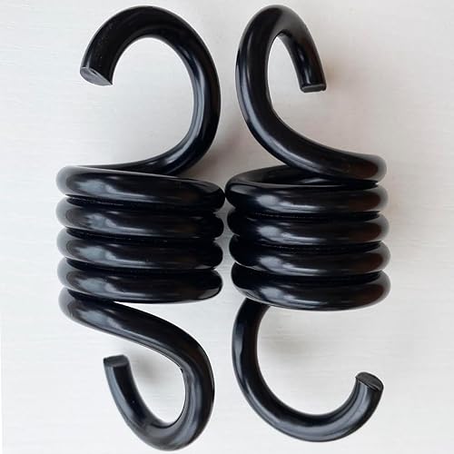 Miniatura 4 de Muelles de columpio para porche, piezas de columpio de patio, color negro, resistentes 2 unidades para colgar columpios de patio, hamaca, bolsa de