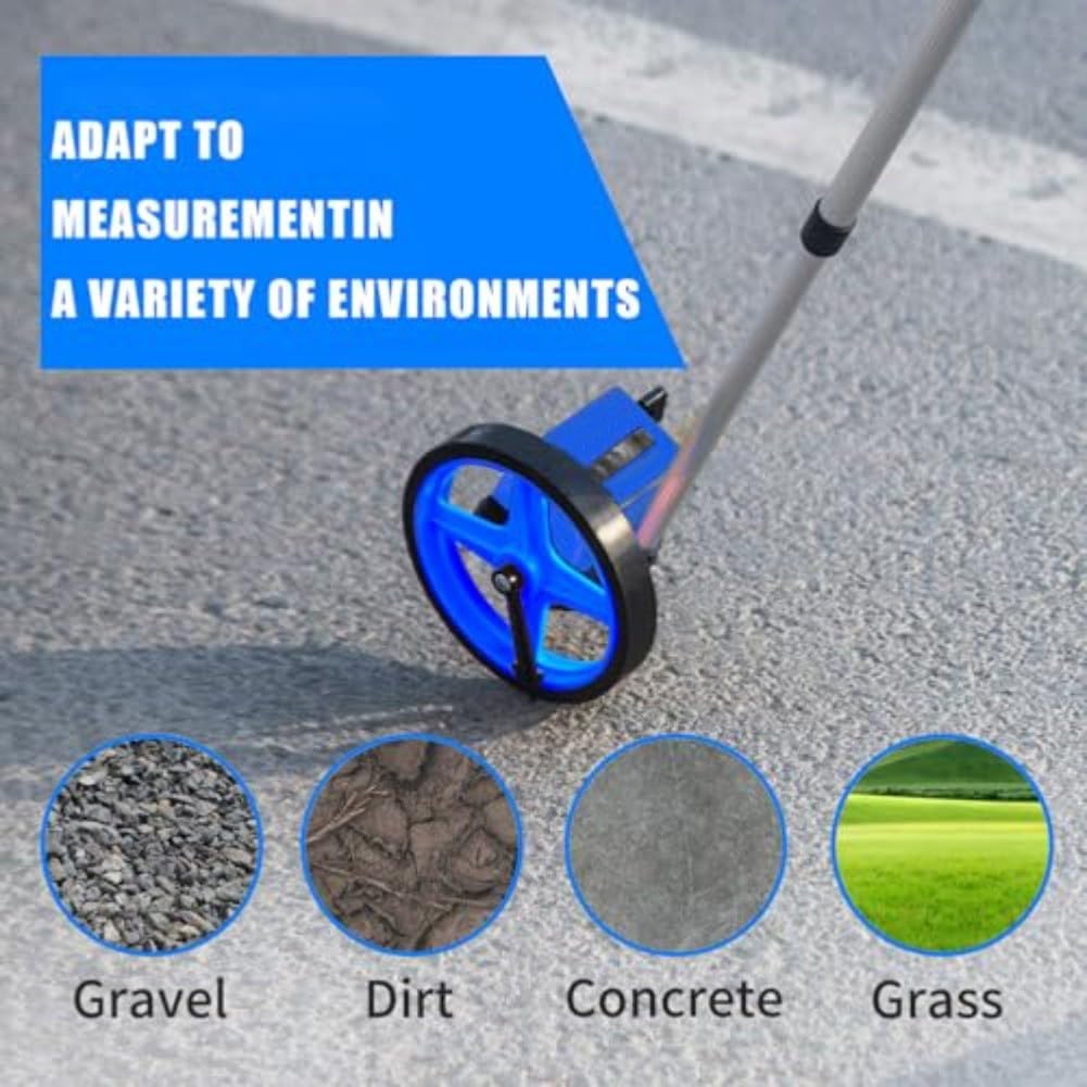 Rueda de medición de distancia portátil con diseño plegable para constructores y topógrafos, herramienta de viaje ligera con mochila