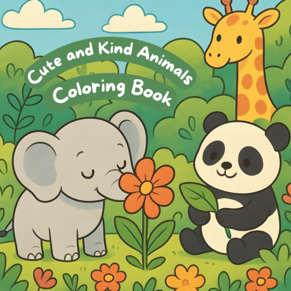 Cute and Kind Animals Coloring Book: Fun Coloring Pages That Teach Good Values to Kids Ages 5–10