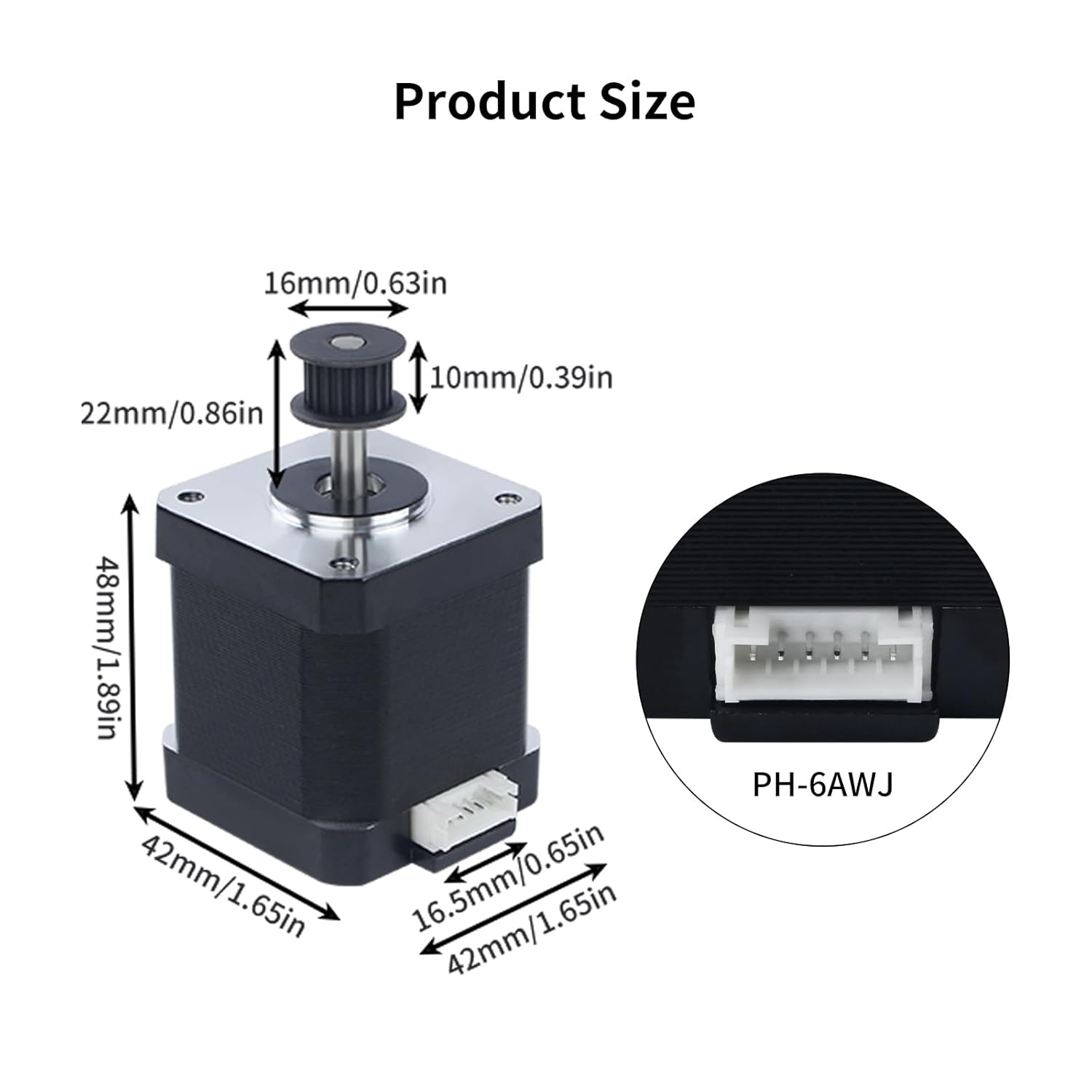 FYSETC 3D Printer Accessories for K1 Max: Replacement Z Axis Motor 42 48mm with 20 Teeth Gear 1.8 Degree 1A Without Connecting Cable Not for K1 K1C K2 Plus