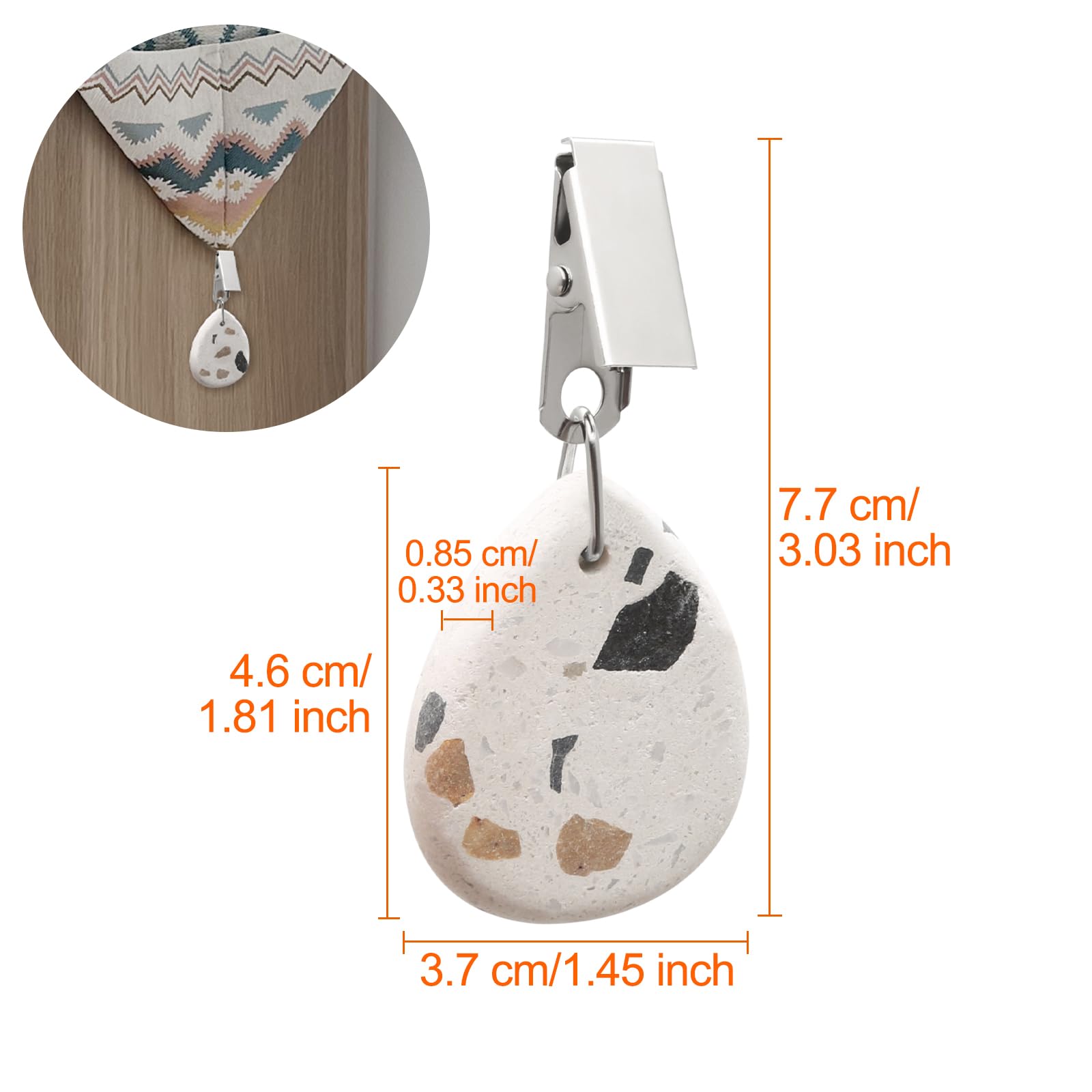 Pesi Per Tovaglia INQUIRLLY - 8 Pezzi In Marmo Con Clip, Ideali Per Picnic, Matrimoni E Feste All'aperto. - Foto 4