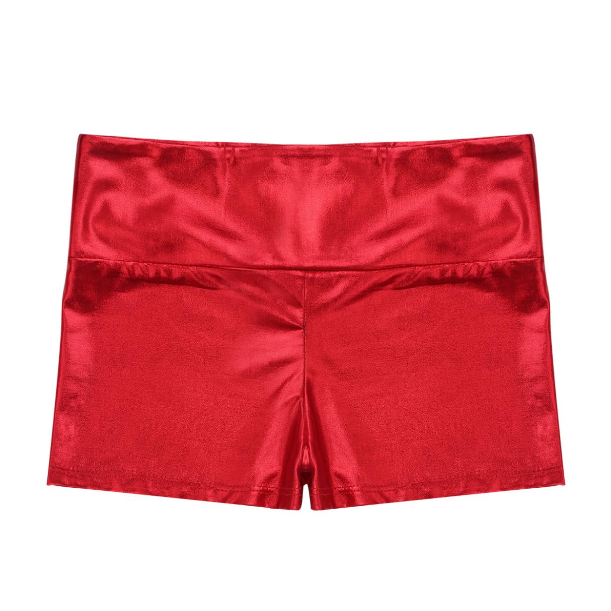 Freebily Shorts de Danse Gymnastique Enfant Fille Short de Yoga Gym Métallique Cuir Brillant Pantalon Court Shorts de Sport Fitness Bottoms Sportswear 4-14 Ans