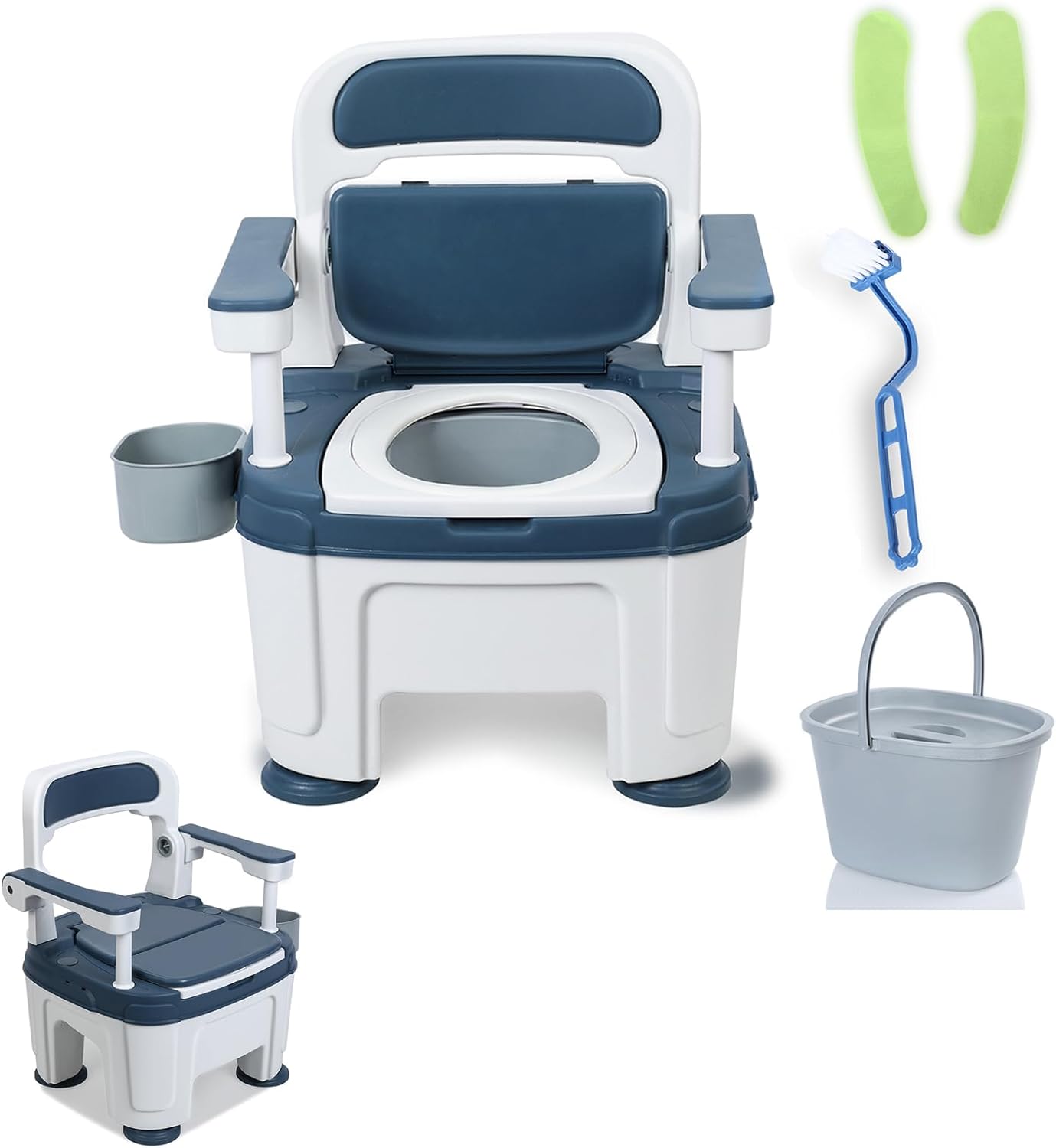 Bedside Commode, Portable Toilet for Seniors Adults Pregnant, 882lbs Capacity Height Adjustable Toilet Chair with Handles for Elderly Disabled