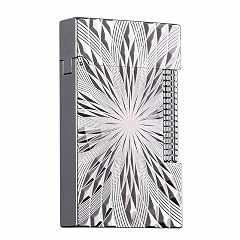 Classic Butane Lighter Brass Hand Engraved Side Slide Lgnition Refillable Soft Flame Lighter for Men Dad Husband Collect
