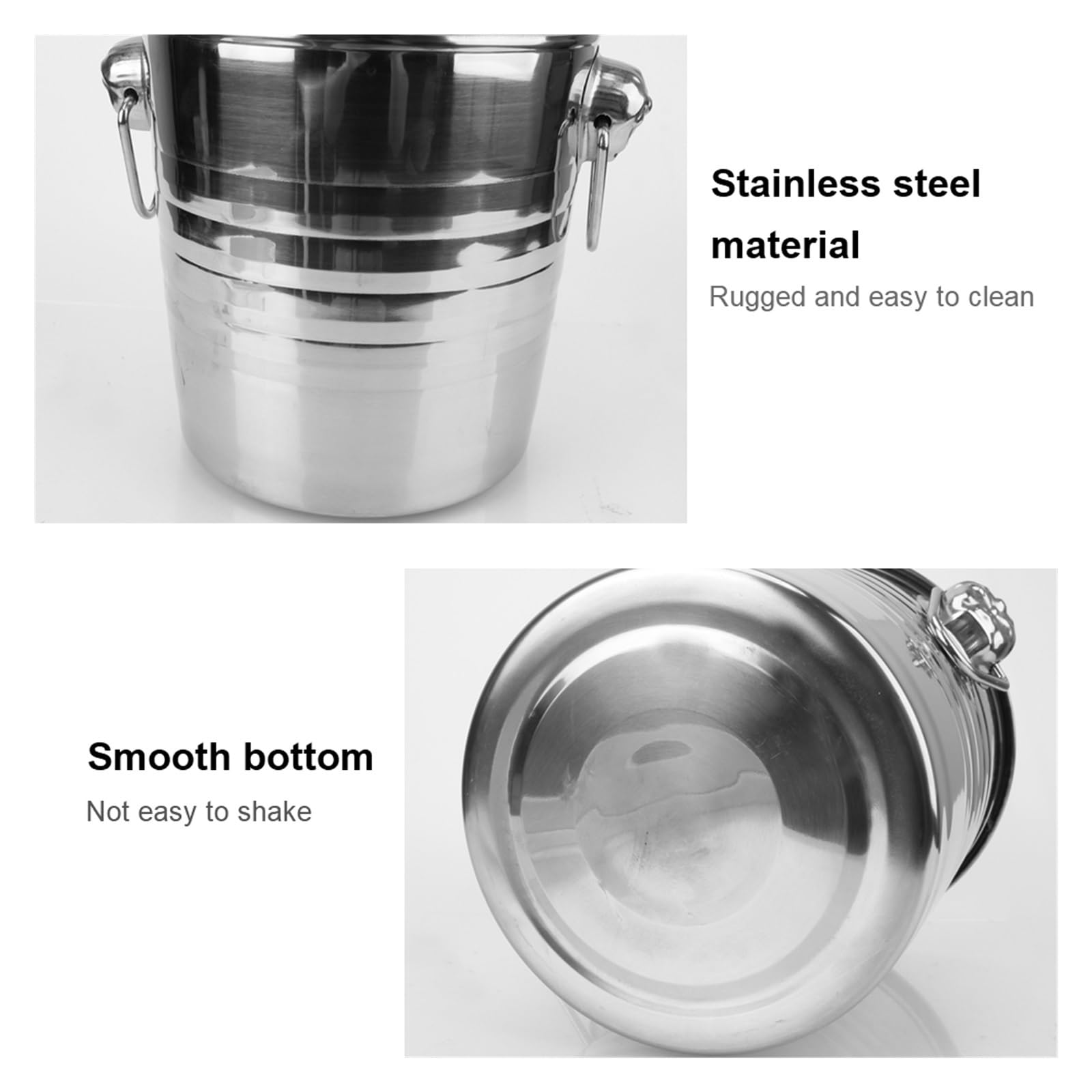 Secchiello refrigerante for Vino e Birra da 5 Litri in Acciaio Inox for cubetti di Ghiaccio for Bar KTV, Cucina, Feste, Bar, Champagne, Vino e Birra per Feste ed Eventi
