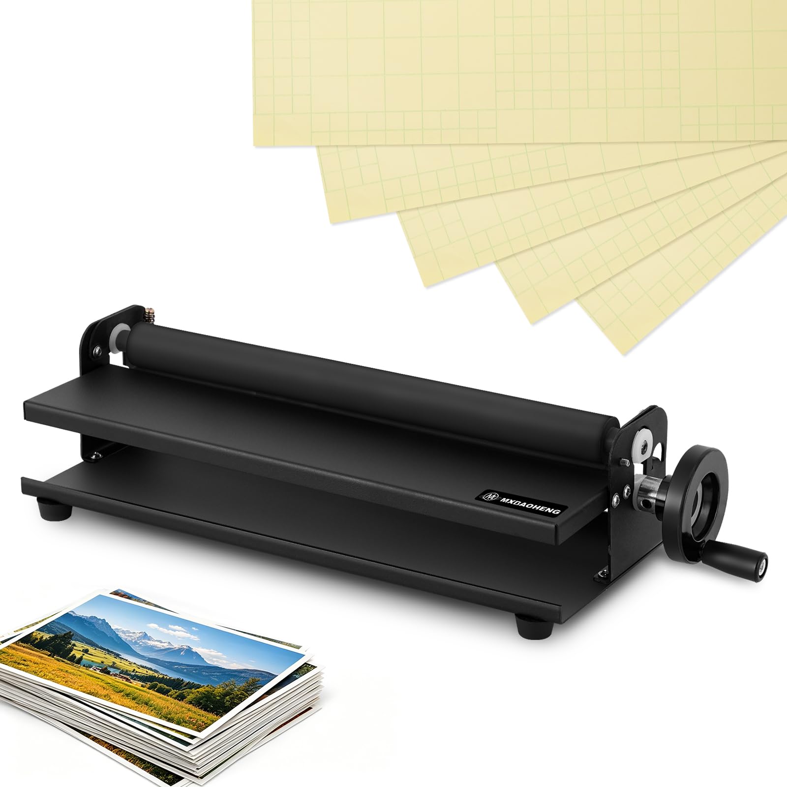 MXBAOHENG Laminatore manuale a freddo, 350 mm, portatile, formato A3, laminatore a mano con spessore di laminazione di 2 mm, per uso individuale, ufficio e scuola