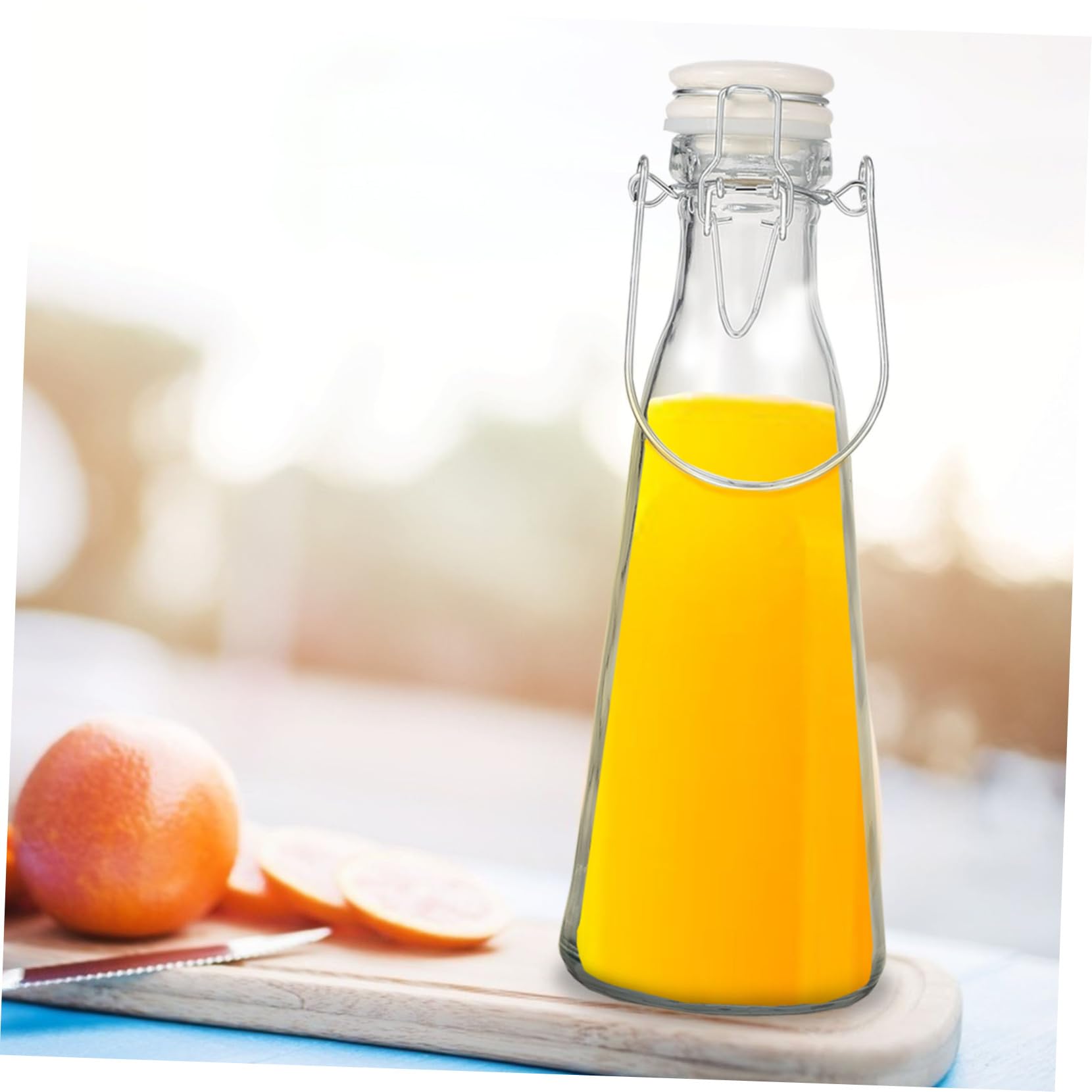 Bottiglia Vetro 500ml con Tappo a Scatto per Bevande Olio e Aceto 2 Pezzi Resistente Riutilizzabile