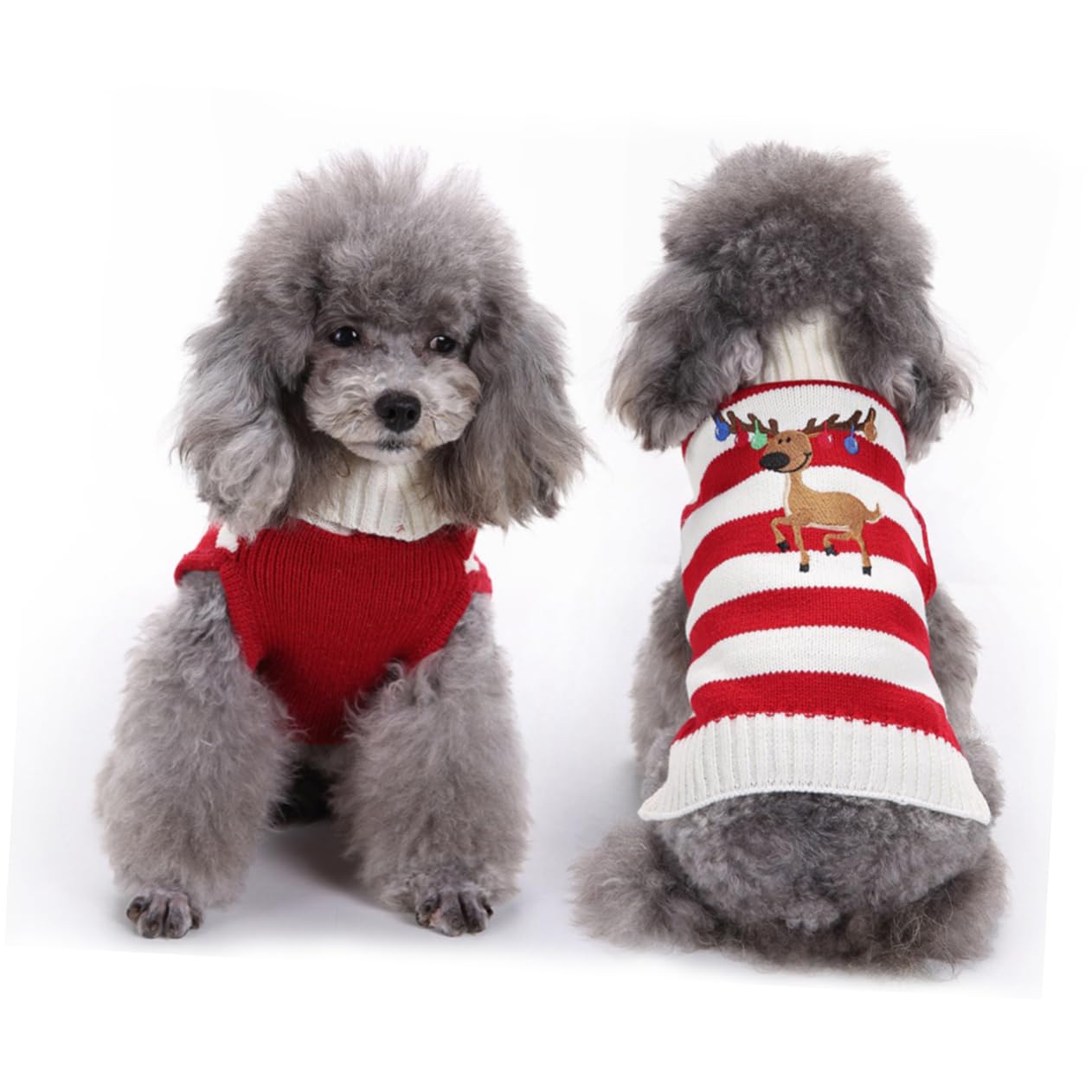 SUPVOX 2 Piezas suéter para Mascotas suéteres para Mascotas para Perros pequeños Traje navideño de Gato suéter para Perros pequeños suéter de Perro Ropa navideña para Mascotas Rojo
