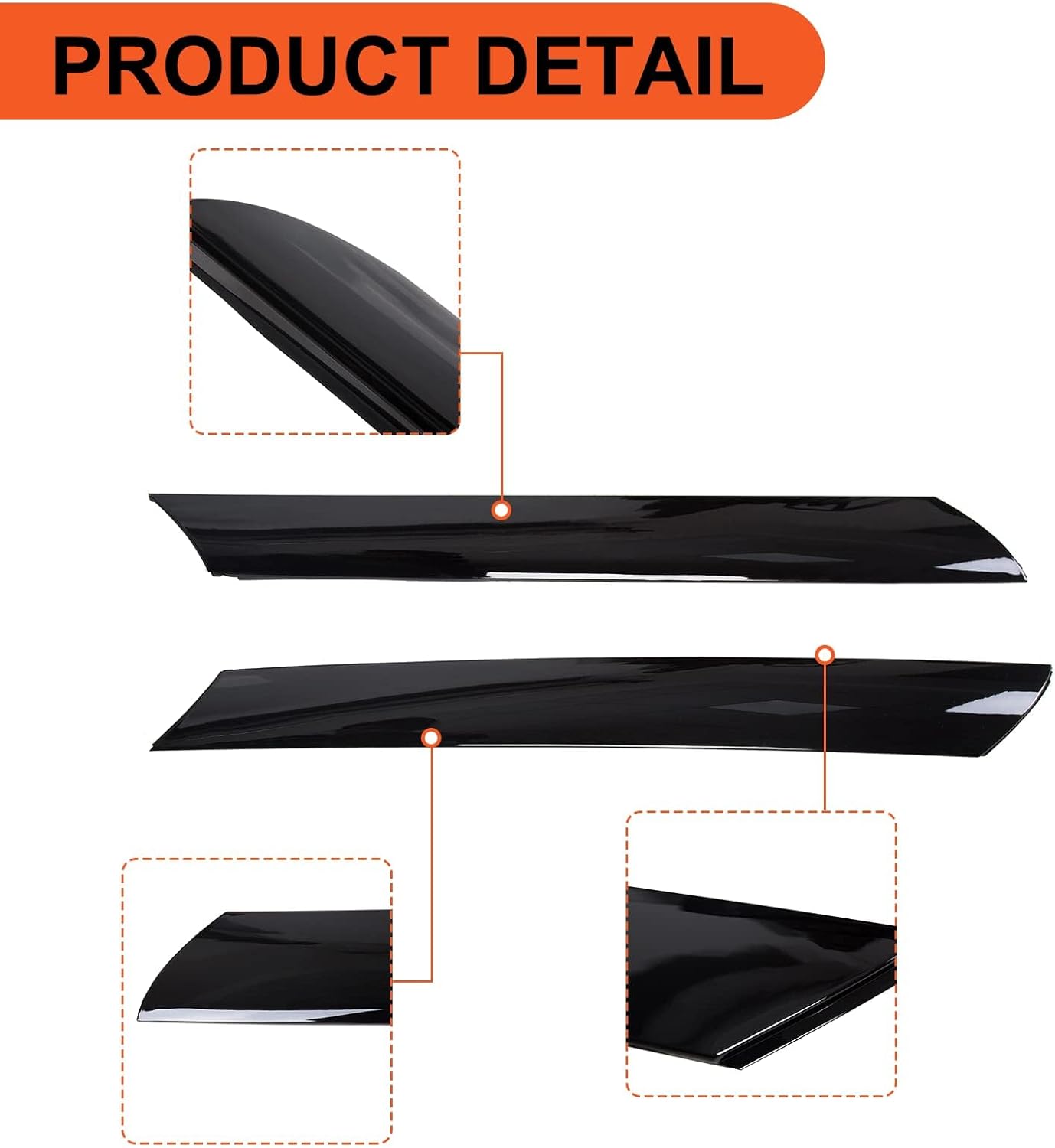 ECOTRIC Windshield A-Pillar Trim Compatible with 2010-2013 Kia Soul Exterior Molding Set Right Passenger & Left Driver Replacement for 861802K500 861702K500