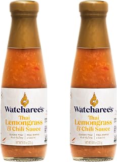 Watcharee's Thai Lemongrass Chili Sauce, Gluten Free, Vegan, Authentic Stir Fry, Dressing, Rice Seasoning, Condiment & Dipping Sauce - 8.1 oz Bottle (Pack of 2)