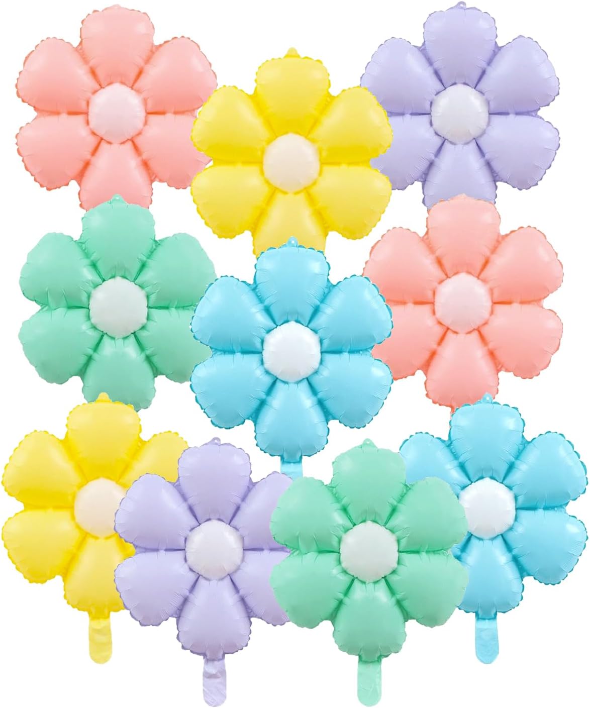 Daisy Flower Balloons 10 PCS Multicolour Flower Balloons for Birthday Party Decorations