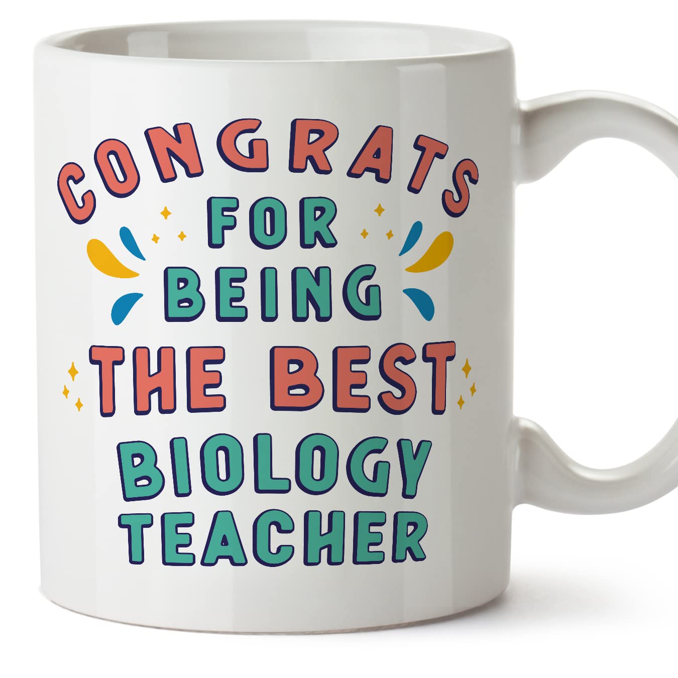 MUGFFINS Biology Teacher Mug - in English - Congrats for Being The Best - Funny Gift for Colleagues - Ceramic 11oz Mug