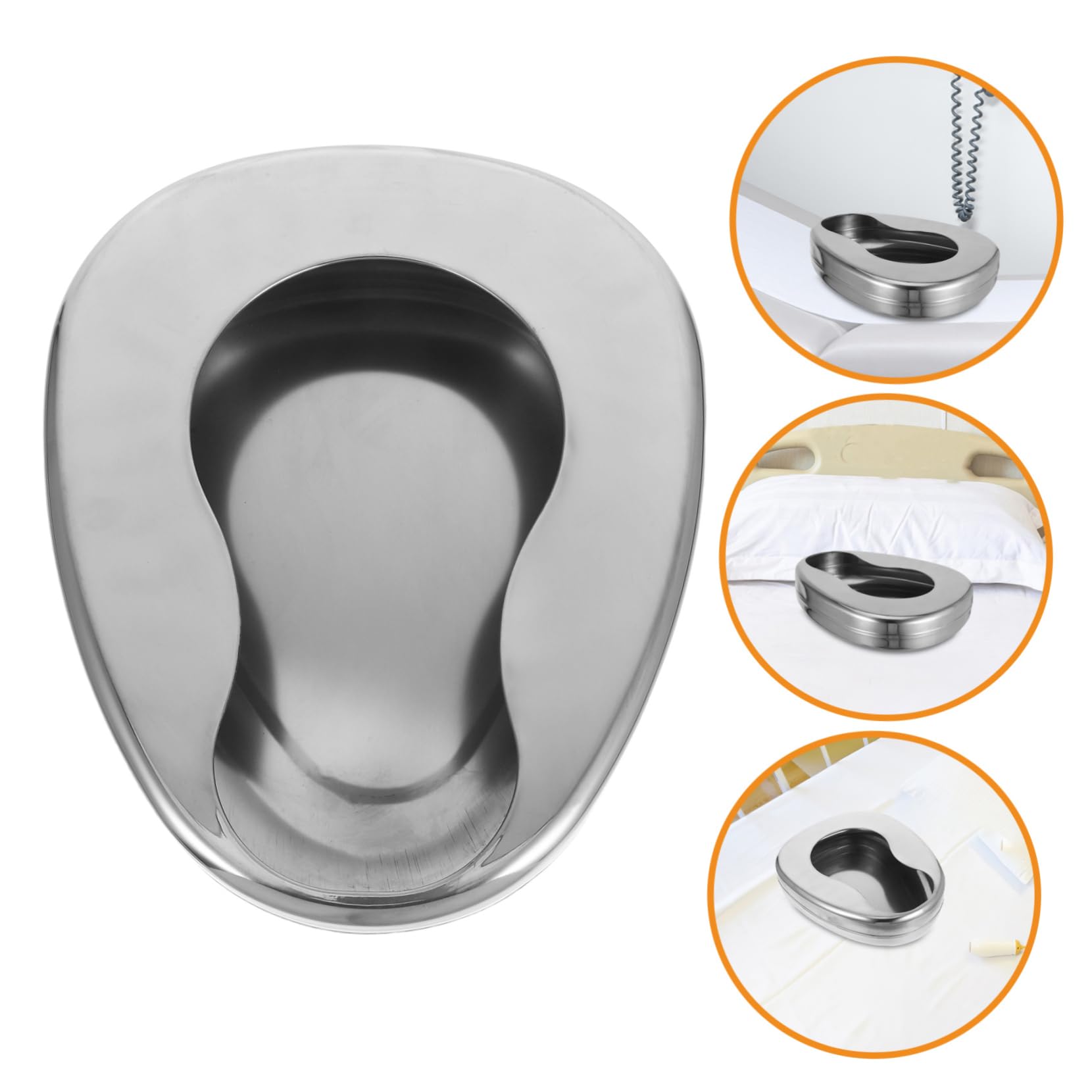 VALICLUD Padella da Letto in Acciaio Inossidabile, Portable Folding Toilet per Anziani, Uomini e Donne, Uso Ospedale e Casa, Design Ergonomico