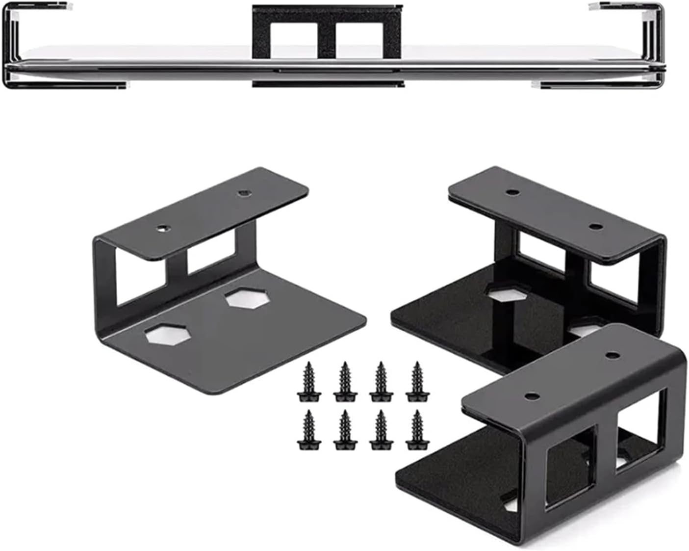 1 Set Under Desk Laptop Storage Bracket Metal Protective Tray Holder With Screw Laptop Mount