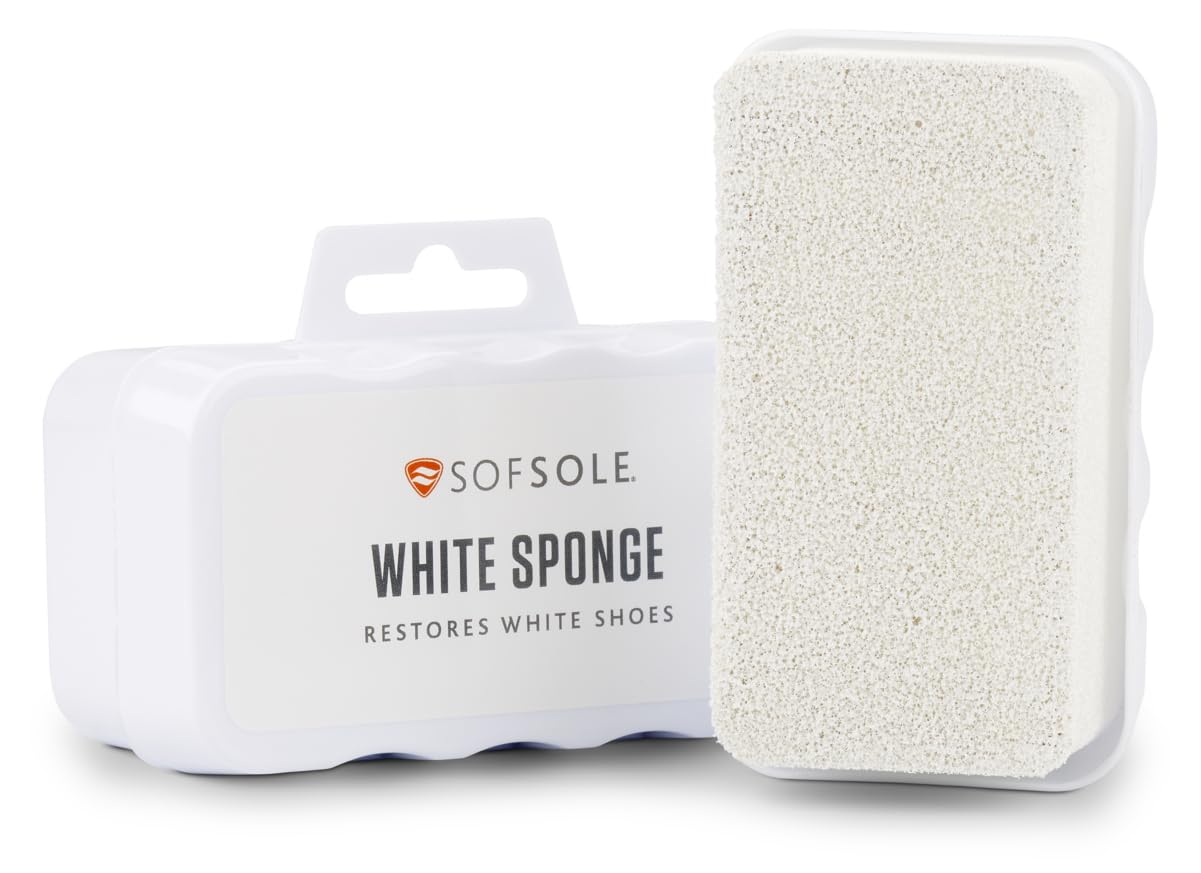 Sof Sole White Sponge for Shoes Restores White Color on Leather, Vinyl,  Midsoles Eliminates Scratches Scuffs Resealable Travel Case