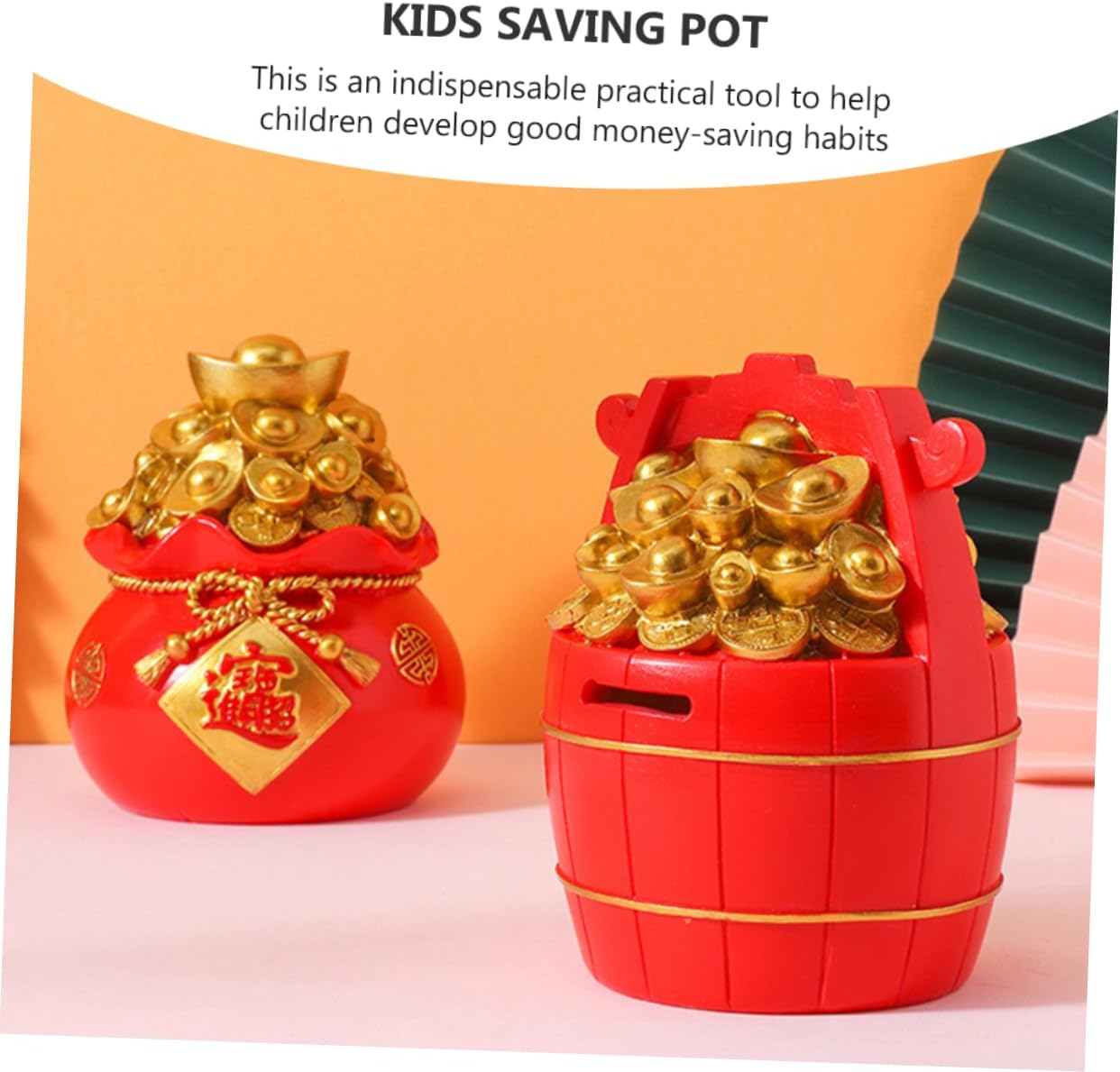 Toyvian 2pcs Piggy Banks Storage Jars Desktop Money Containers for Boys and Girls Adults for Organizing Change Saving Money for Year Festivals