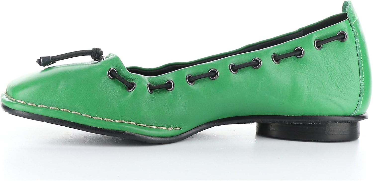 FLY London Women's BAPI264FLY 001 Bussel Ballerina Style Flats, 8.5, Green Leather