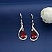 EVER FAITH Women's 925 Sterling Silver CZ Simple Teardrop Hook Dangle Earrings Red