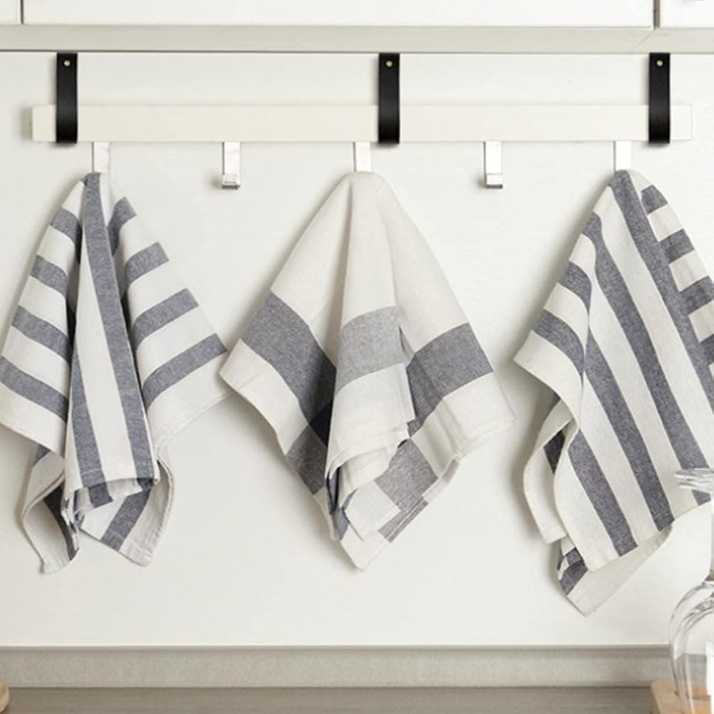 OSALADI Bohemian Style Pu Curtain Rod Straps Wall Mounted Hooks for Curtain Rod Holders and Towel Hanging in Bathroom Kitchen Bedroom Set of 4