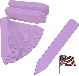 4" x 5/8" Lilac Premium Pot Stakes - 200 Pcs - Plastic Plant Tags and Labels - Nursery Garden Tree Labels Waterproof Writeable | Made in The USA |