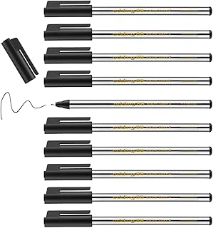 edding 88 - fineliner - black - 10 pens - round nib 0.6 mm - thin fibre pen for fine, precise writing, underlining, drawing - in the office or home and at school