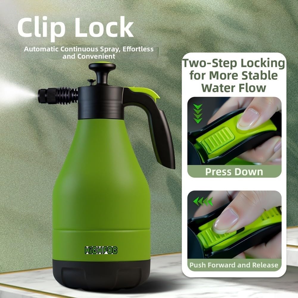 Vaporisateur de jardin à pression de 4 L avec modes de brume et de jet réglables pour arrosage des plantes, nettoyage de voiture, terrasse et extérieur, vert (4 l)