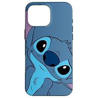 Custodia per iPhone 16 Pro Max Disney Lilo and Stitch Cute Stitch Face Slate Gray