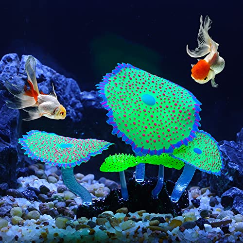 VOCOSTE Silicone Glowing Aquarium Simulation Coral 11cm Height, Green - Image 2