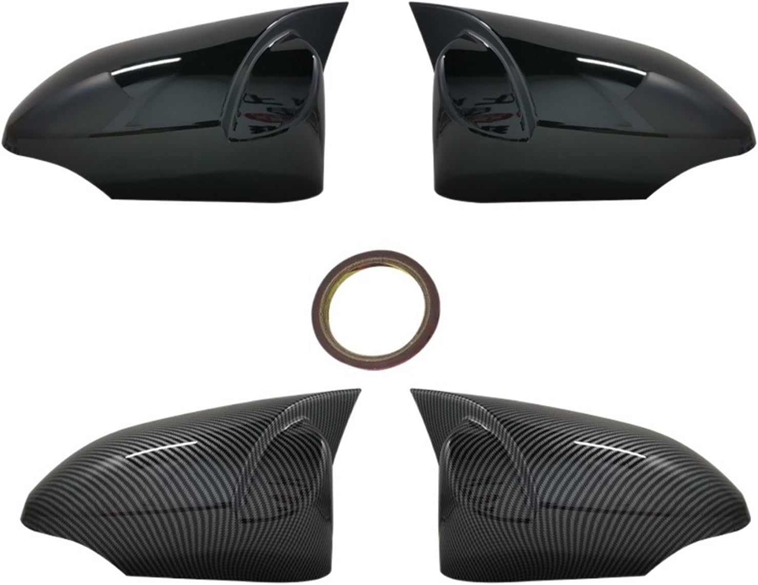 Car Accessories Fit for Toyota Yaris 2012~2019 Carbon Fiber Pattern Rearview Mirror Cover Rearview Mirror Housing with Turn Rearview Mirror Cover (Color : 1pc Black Right, Size : .)