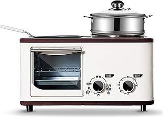 Wgwioo Mini Four Multifonctionnel De Grille-Pain, Machine De Petit Déjeuner 4 en 1, Mini Machine Multifonctionnelle De Petit Déjeuner De Ménage,Beige