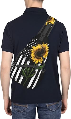 Miniatura 6 de Bandolera cruzada mochila bolsa de pecho para hombres mujeres viaje senderismo Daypack girasol y mariposa