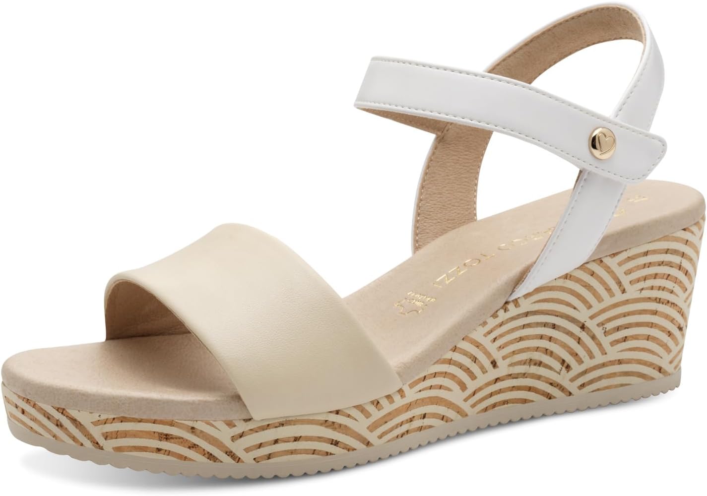 MARCO TOZZI Damen Sandalen Mit Keilabsatz Aus Leder – Elegant, Bequem Mit Feel-me-Sohle