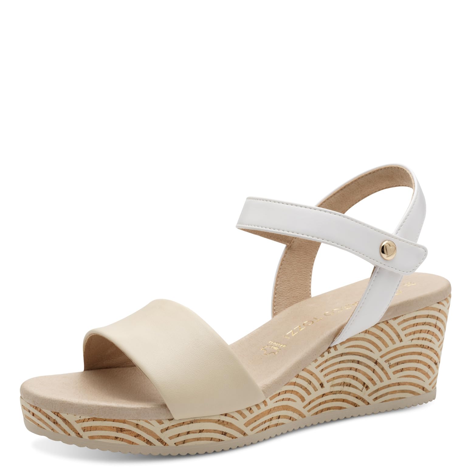 Sandale beige MARCO TOZZI à bride ajustable et semelle souple