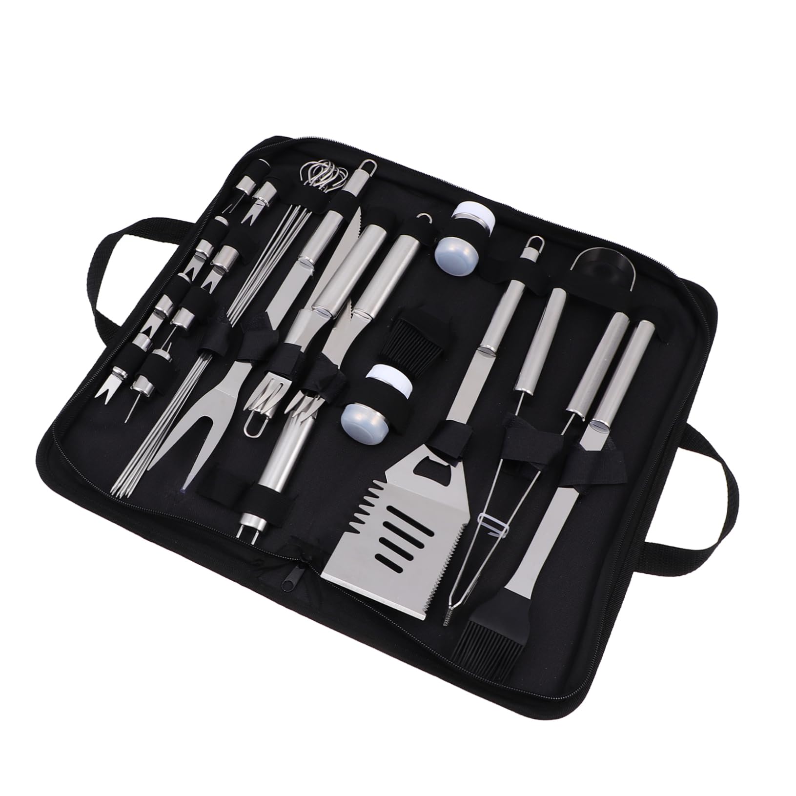 VICASKY Utensili Barbecue in Inossidabile Per Grigliate All e Kit Di Accessori Per Barbecue Spiedo e Pinze Per Cucinare