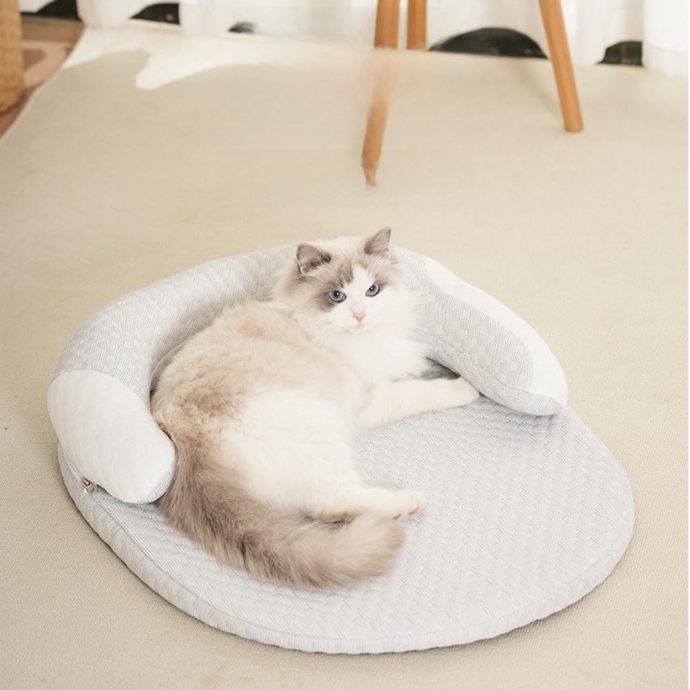 Kühlmatte für Haustiere, verschiedene Größen, geeignet für alle Arten von Haustieren, Hunden, Katzen, abnehmbar, waschbar, Sommerkomfort, Gel-Pad, selbstkühlend, (L)