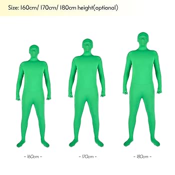 Amazon.co.jp: BUZHI グリーンスクリーン, 緑のボディスーツ