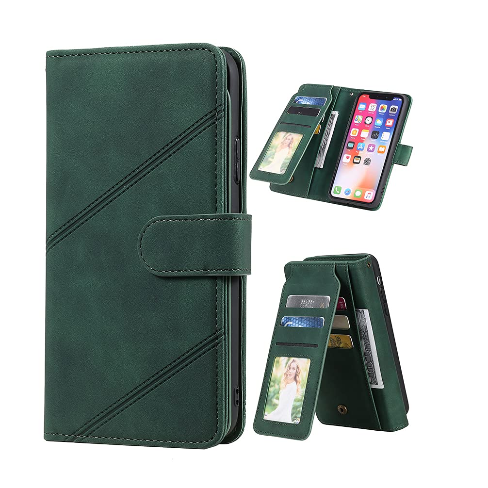 Cover Portafoglio In Pelle PU Per Xiaomi Redmi Note 8 / Note 8 2021 – Flip, Con Slot Carte, Supporto E Chiusura Magnetica, Verde