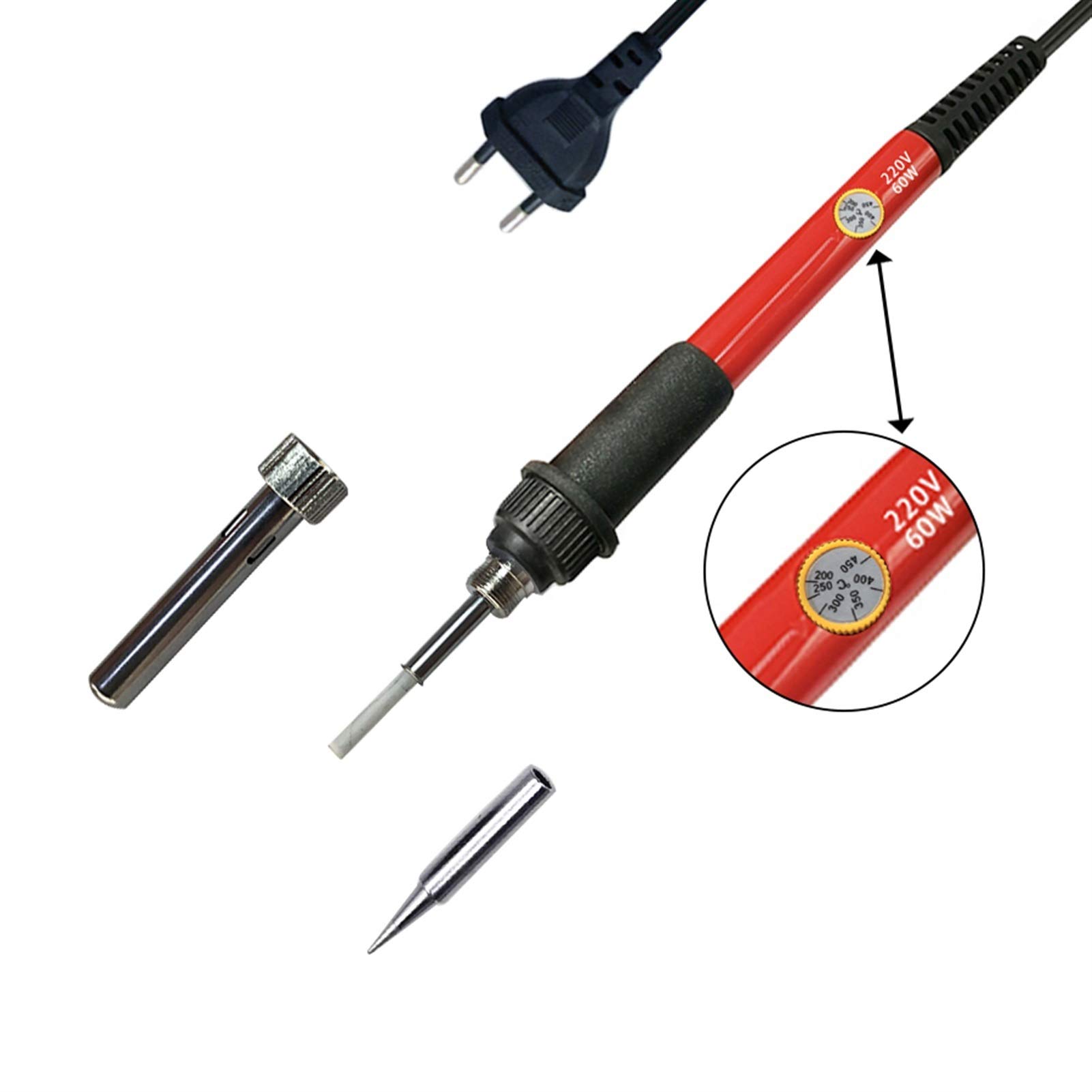 Stazione Saldante 60/80W Con Temperatura Regolabile 200-450°C – Kit Completo Con Saldatore E Filo