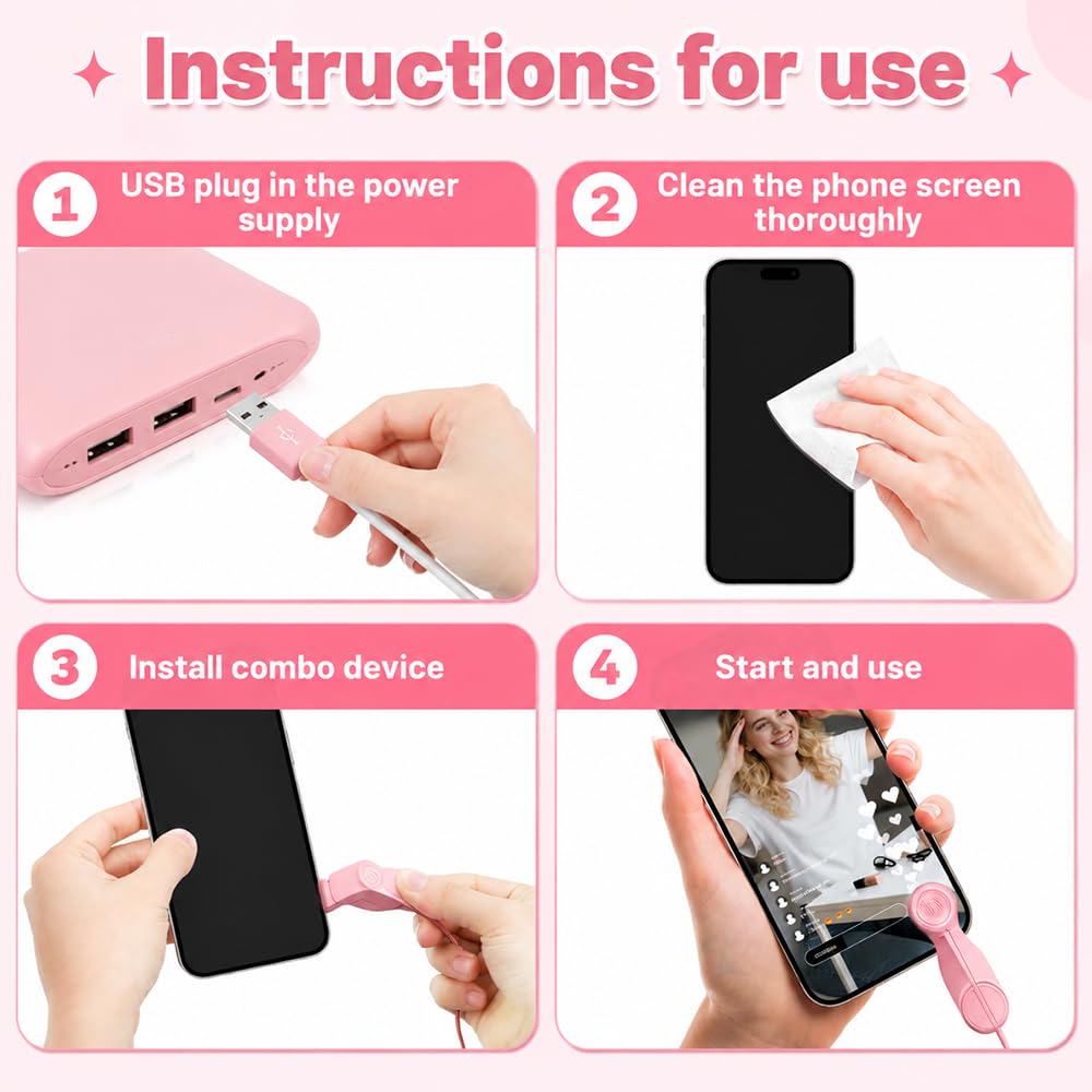 Tapoteur Automatique Tiktok, 2 Pièces Auto Clicker avec 3 Réglages, Auto Screen Clicker Dispositif USB de Clic Automatique pour Jeux et Achats