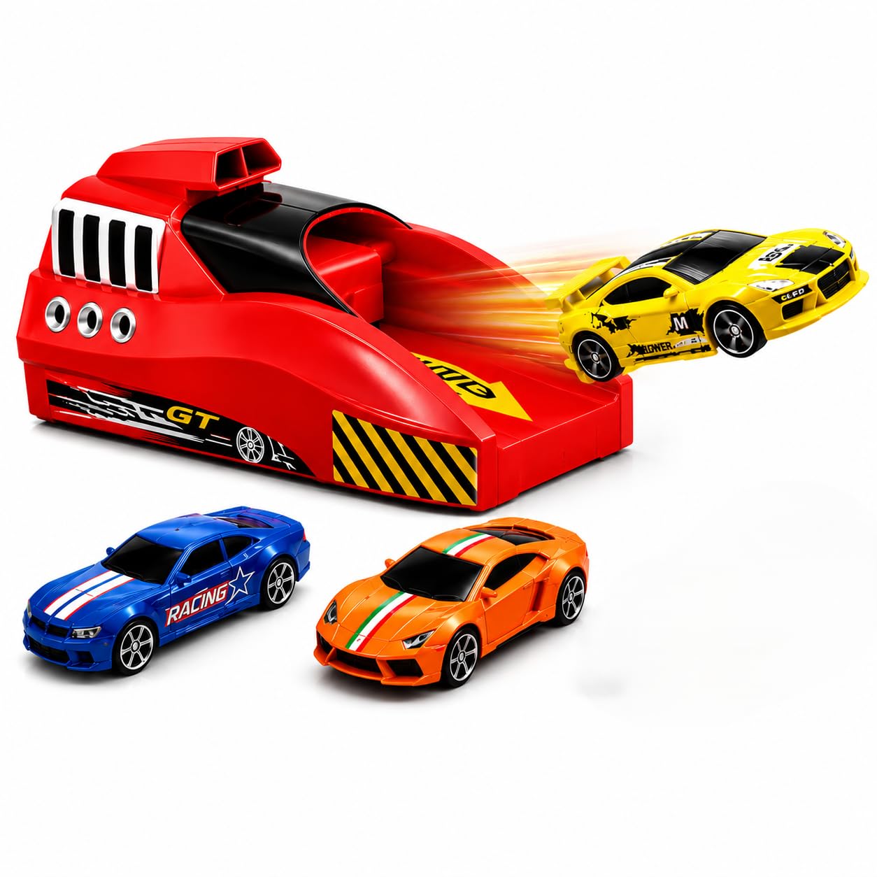 PLUSPOINT Rapid Launcher with 3 Die-Cast Toy Cars Set High Speed Car Launcher Kid's Car Set Racing Battle Toys for Boys & Girls 3-8 Years-image-47