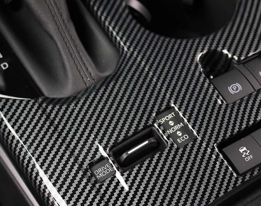 ERIDANUS Auto Accessories Fit for Highlander Hybrid Version 2022 2021 2020 Center Console Gear Shift Panel Cover Trim + Gear Shift Knob Trim(Not fit for 2023) (Carbon Fiber Style) ABS 3 PCS