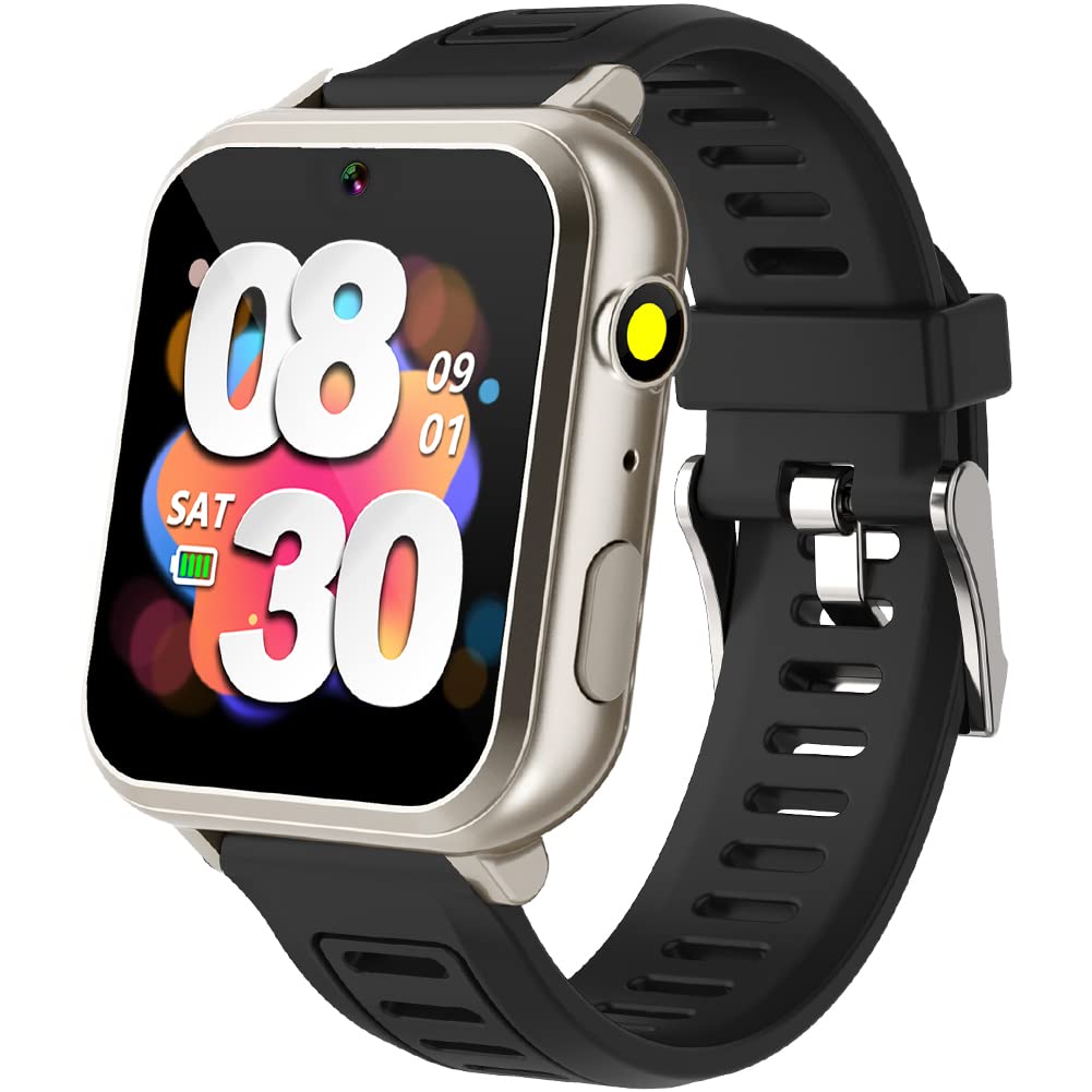 TywopKids Smartwatch for Boys Girls Age 4-12 with 24 Puzzle Game 1.54" Touchscreen Camera Video Recording Music Player Pedometer Alarm Clock Learning Educational Toys Aluminum Case Sports Band