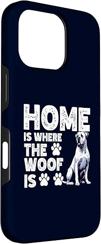 Vista 51 de iPhone 14 Plus Home is Where The Woof Is Dogo Argentino Dog Funny Dogs Fan Case