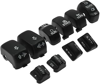 HDBUBALUS Motorcycle Hand Control Switch Housing Caps Compatible with Harley Softail Dyna Street Glide 1996-2013 Black