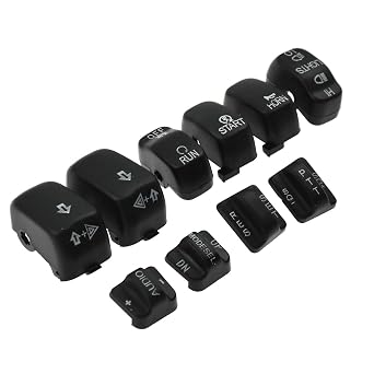 Motorcycle Hand Control Switch Housing Caps Compatible with Harley Softail Dyna Street Glide 1996-2013 Black