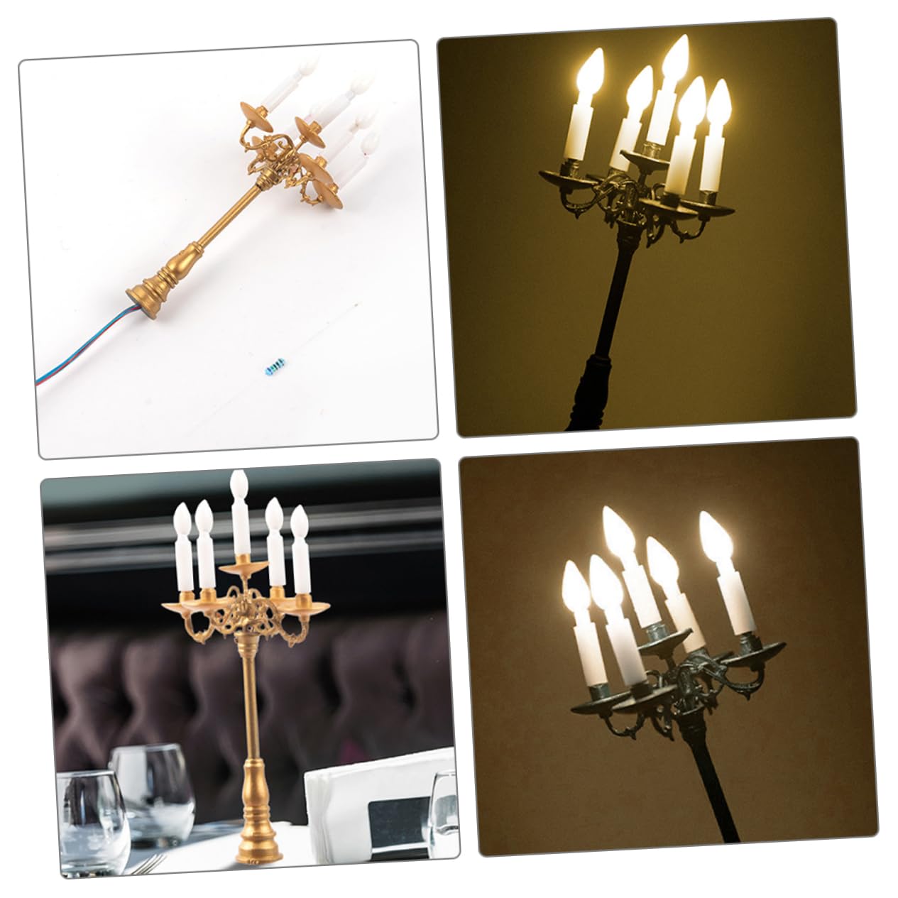 ifundom Miniature Candle Light Decor Decorative Lamp for Mini House Table Material DIY Warm Light for Mini Scene Layout Romantic Atmosphere